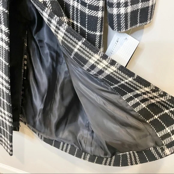 NWT Coat Black & White Plaid - Picture 7 of 11